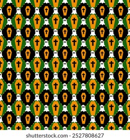 Pattern of rows of Halloween. Design for Fabric, Background, Banner, Card, Poster  