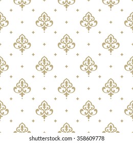 Pattern with royal lily. Seamless vector background. Floral ornament.