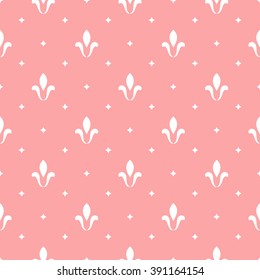 Pattern with royal lily. Seamless vector background. Floral pink ornament.