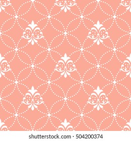 Pattern with royal lily. Seamless vector background. Floral pink ornament.