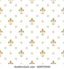 Pattern with royal lily. Seamless vector background. Floral ornament. Graphic modern pattern.