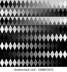 Pattern with rthombus. Gradient in black and white. The illustration is intended for postcards, notebooks, fabrics, design of phone cases.