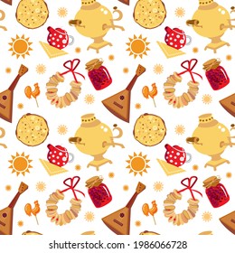 pattern, Russian maslenitsa on a white background