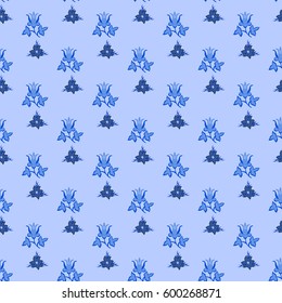 pattern in Russian style in blue tones