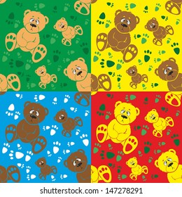 pattern with a sad bear