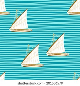 pattern with sailboat