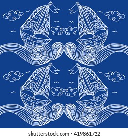 pattern of sailing boat