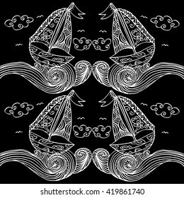 pattern of sailing boat