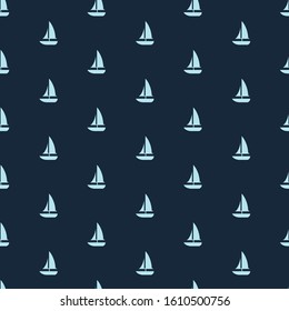 Pattern of a sailing boat. Minimalist image.