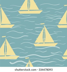 pattern sailing vessels on waves