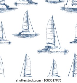 Pattern of the sailing yachts sketches
