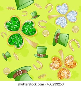Pattern for saint patrick day with traditional irish items