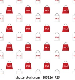 Icono de patrón de venta en tono rojo y blanco, aislado en fondo blanco