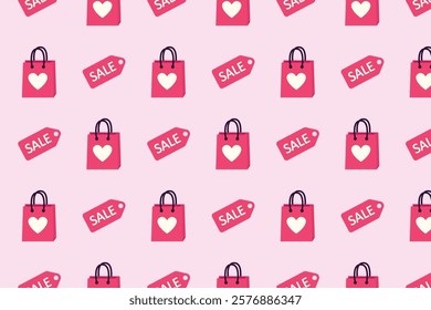 Pattern sale. Valentines Day. Vector Illustration