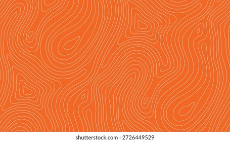 Bolsa de salmón de patrón con carne de atún sin costura y sushi de línea de textura. Filete de fondo de pescado con patrón japonés repetido y paquete naranja gourmet. Abstractas patrón gráfico con ilustración.