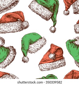 pattern of the Santa Claus hats