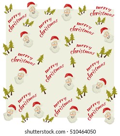 Pattern. Santa Claus. Merry Christmas. Vector Illustration.