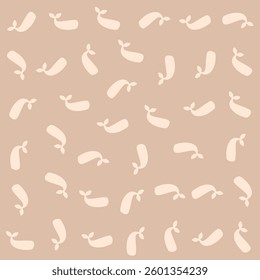 a pattern of sausages on a brown background