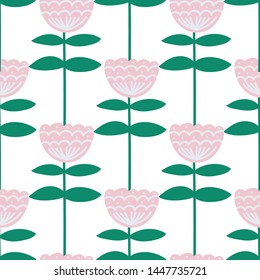 Pattern Scandinavian flowers . Design for wrapping paper, textile, vector  background fill.
