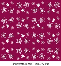 Patrón, pañuelo, flores blancas con fondo violeta transparente, pañuelo, vector