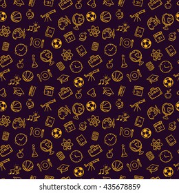 Pattern with school items 