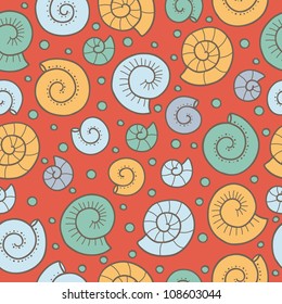 Pattern with sea colorfully cockleshells