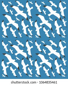 pattern with sea gulls