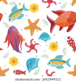 pattern sea  Ocean marine on a white background