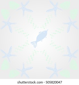 Pattern of sea theme, halftone.