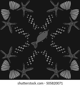 Pattern of sea theme, halftone.