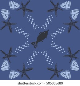 Pattern of sea theme, halftone.