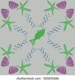 Pattern of sea theme, halftone.