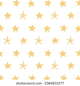 pattern of sea yellow stars on a transparent background, vector marine graphics, minimalist design.