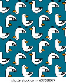 Pattern with seagull. Texture for fabric, wrapping paper, postcards.