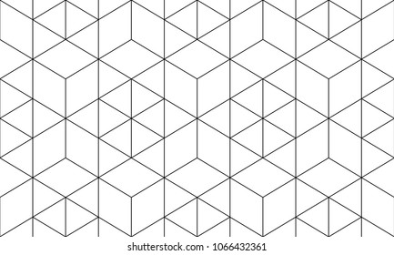 Pattern seamless abstract background black color and white line. Geometric line vector.