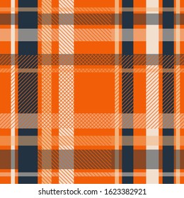 pattern seamless abstract check plaid tartan textile woven traditional lava orange blue fabric