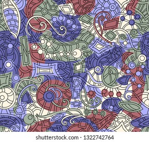 The pattern is seamless, abstract. Colorful doodles.