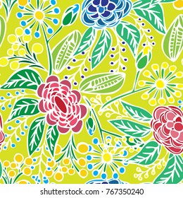 Pattern seamless abstract floral on yellow background.for wallpaper, cloth, wrapping paper.vector, EPS