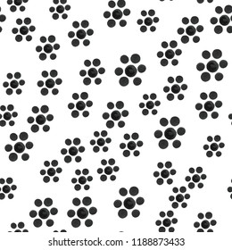 Pattern Seamless Abstract of flowers black dots. For your design. Vector.