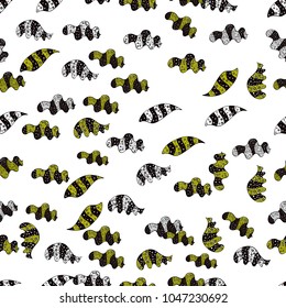 Pattern. Seamless Abstract Retro Background Design. Black, white and yellow on colors. Tender fabric pattern. Vector.
