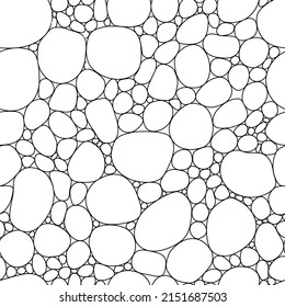 Pattern seamless abstract zentangle stones, black and white.