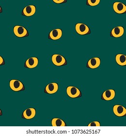 Pattern seamless from amazing cats eyes on a dark background