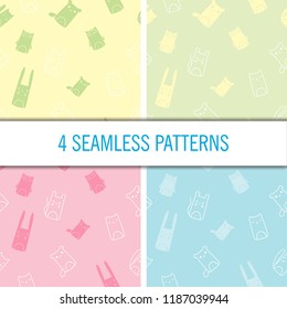 pattern seamless animals child pastel color blue and pink 