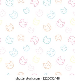 Pattern seamless animals simple  cat  child white