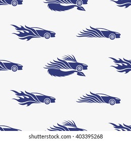 Pattern for seamless background. Cars on a light background