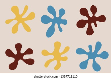 Pattern for seamless background colorful blots blue, yellow, gray, brown, cream
