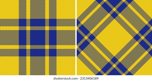 Pattern seamless background of fabric vector texture with a check plaid textile tartan in set.