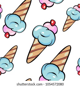 Pattern seamless background illustration cartoon Ice cream