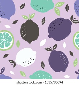 Pattern seamless background with lemons. Vector illustration.