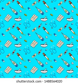 Pattern seamless background set of medical device.
